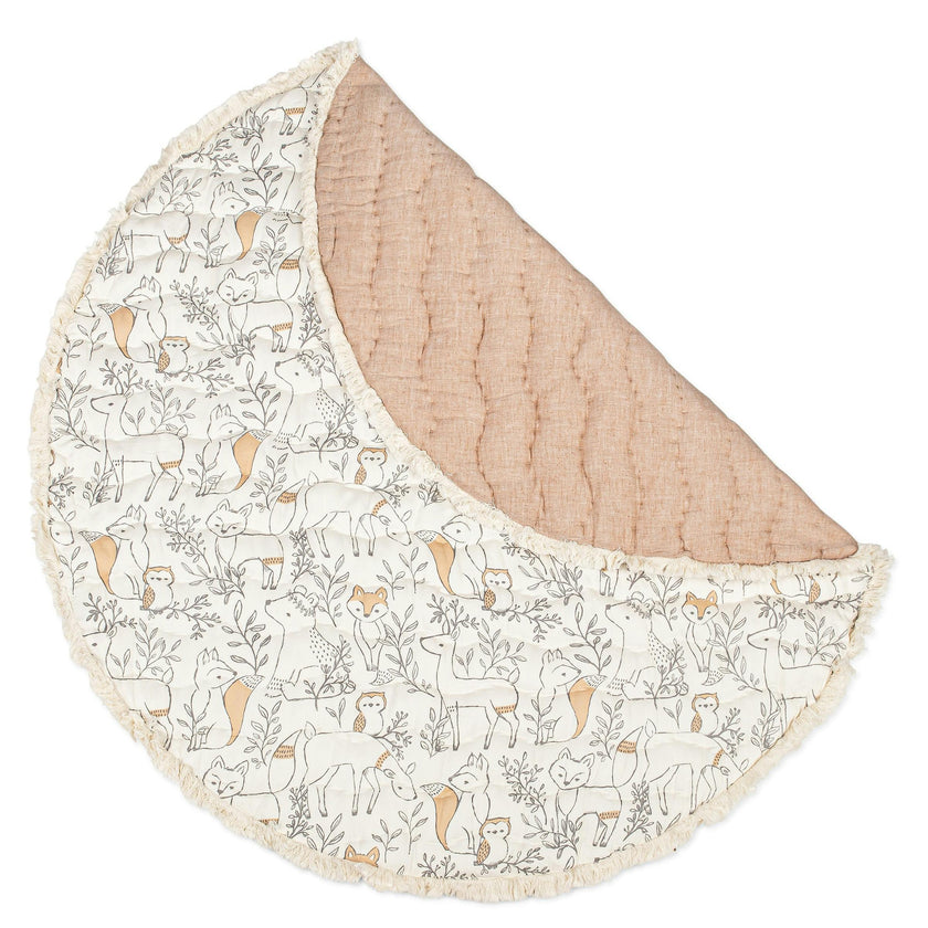 Ezra Woodland Animal Cotton Quilted Baby Play Mat