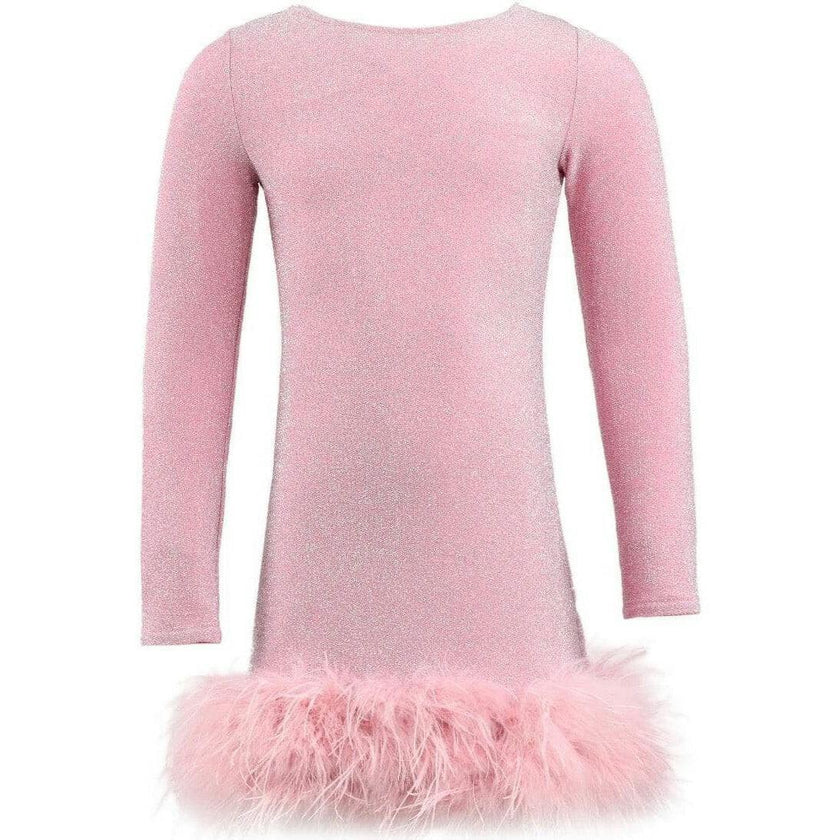 Pink Shimmer Feather Dress