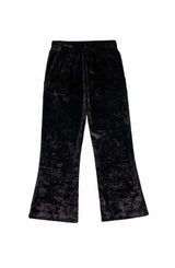 Velvet Yoga Pant with Embroidered Hearts, Black