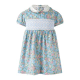 Floral Geometric Smocked Dress & Bloomers