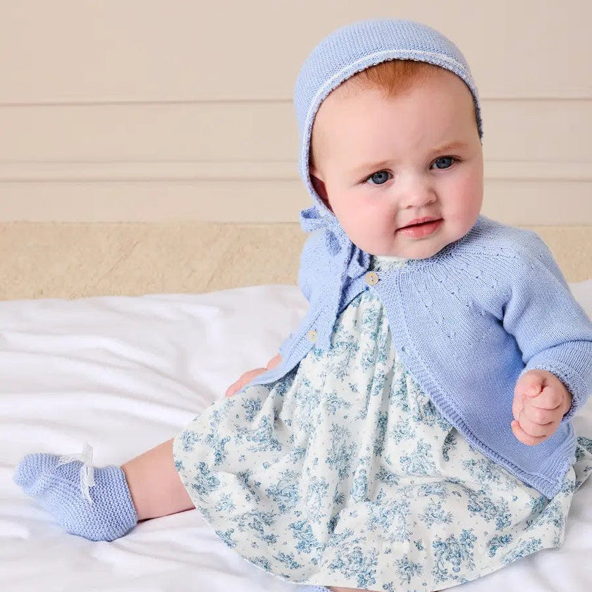 Openwork Detail Baby Cardigan in Light Blue (1-9mths)