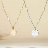 Personalized Pearl Chain Necklace, 14k Gold Plated