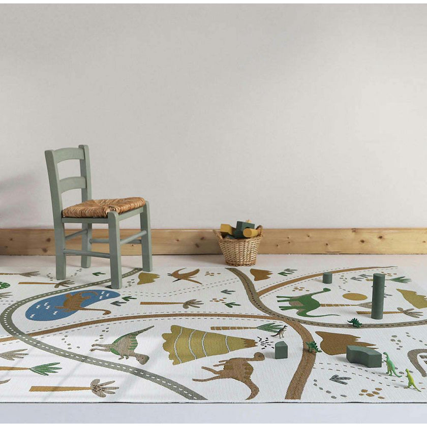 Flat Woven Graphic Print Rectangular Play Rug