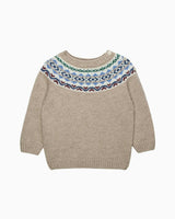 Baby Frankie Fairisle  Sweater in Oatmeal
