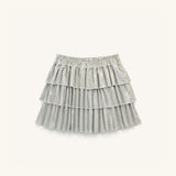 Ruffle Skirt in Silver Metallic