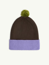 children's cotton beanie - lilac & brown
