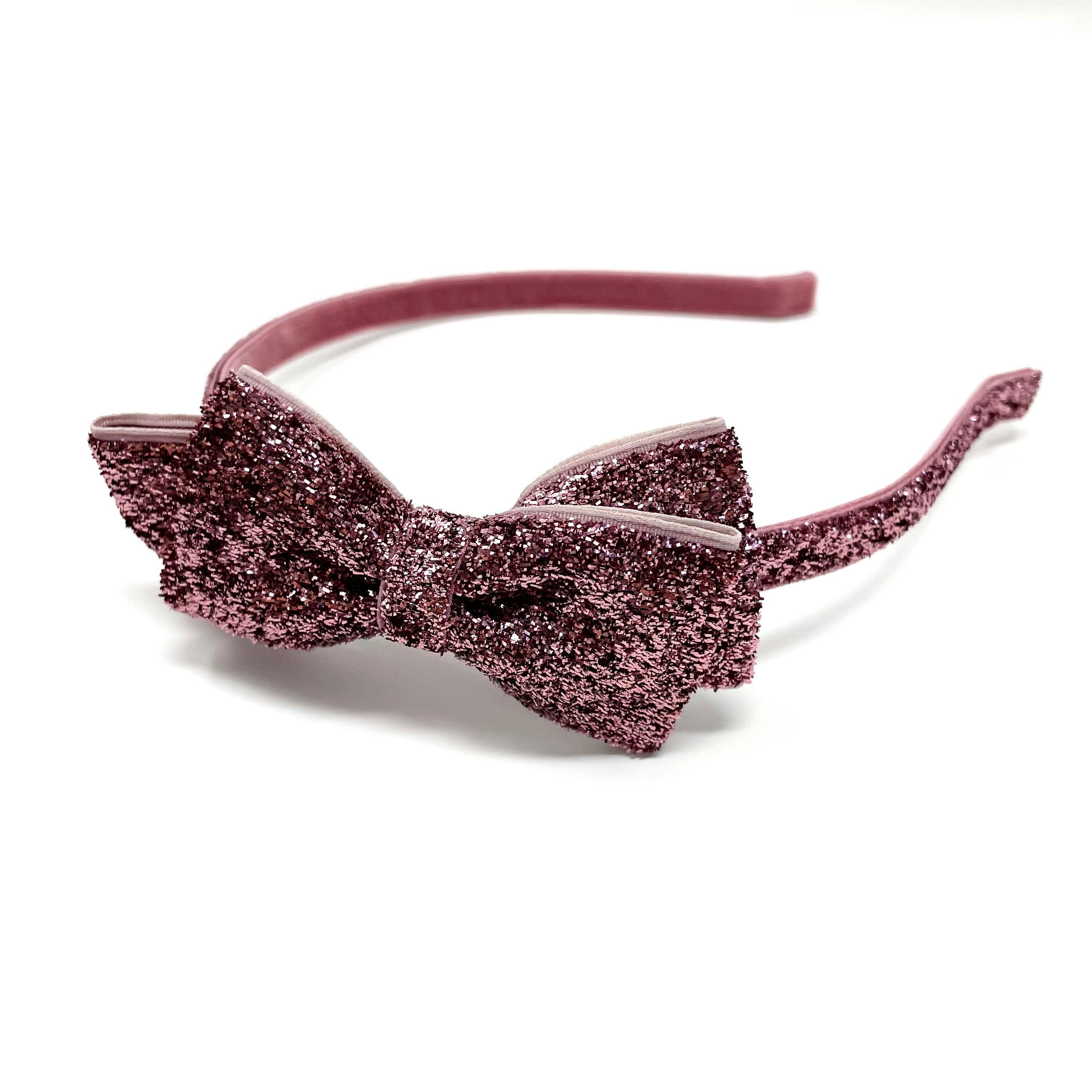 Glitter Bow Headband, Pink