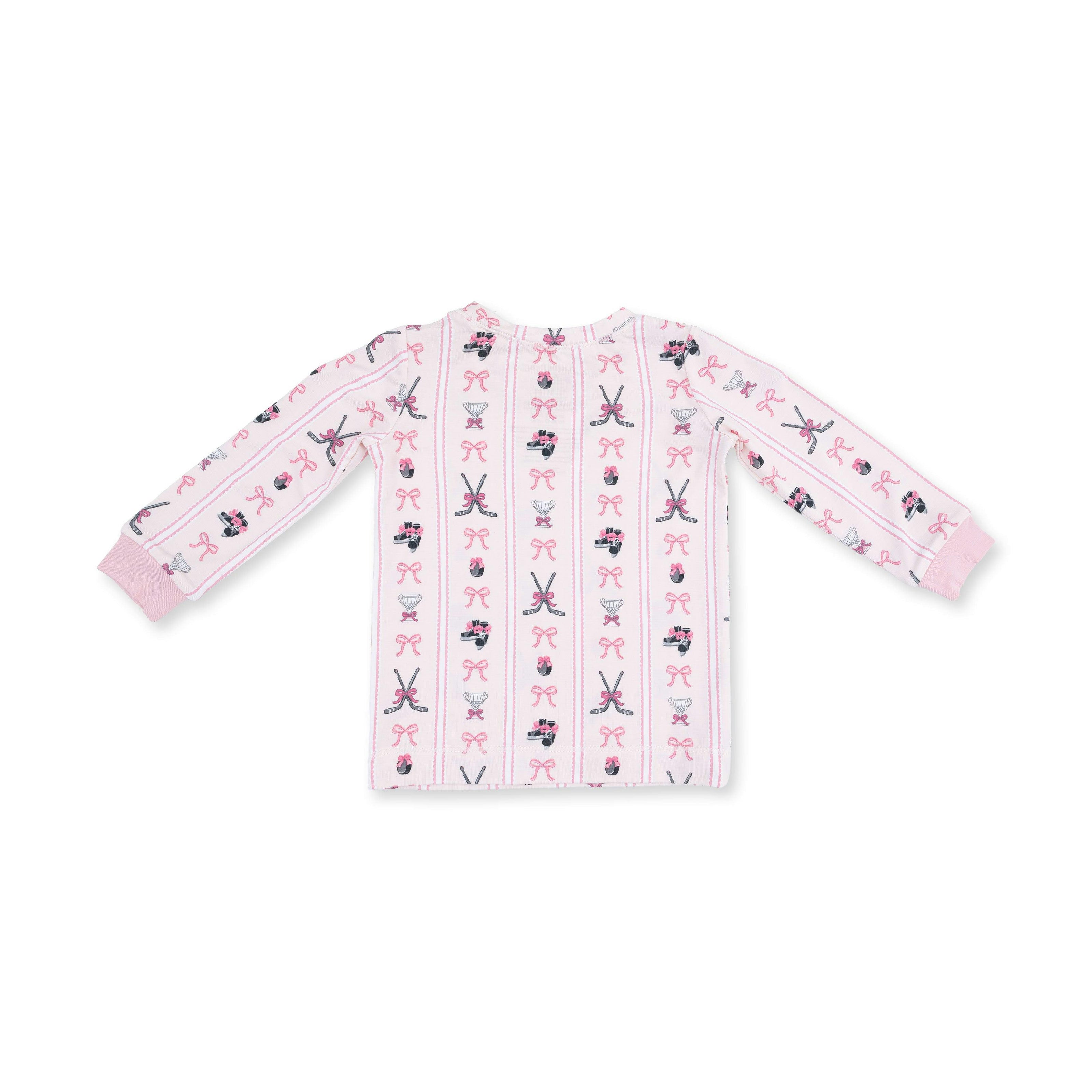 Megan's Bowtiful Hockey Stripe - Long Sleeve Loungewear Set