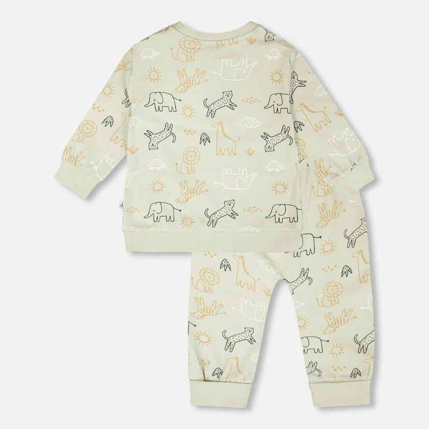 Organic Cotton Jersey Onesie And Cotton Rib Shortall Set