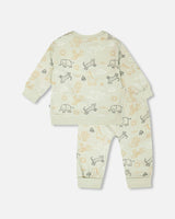 Organic Cotton Jersey Onesie And Cotton Rib Shortall Set
