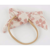 Mod Flowers Tie Bow Nylon Headband