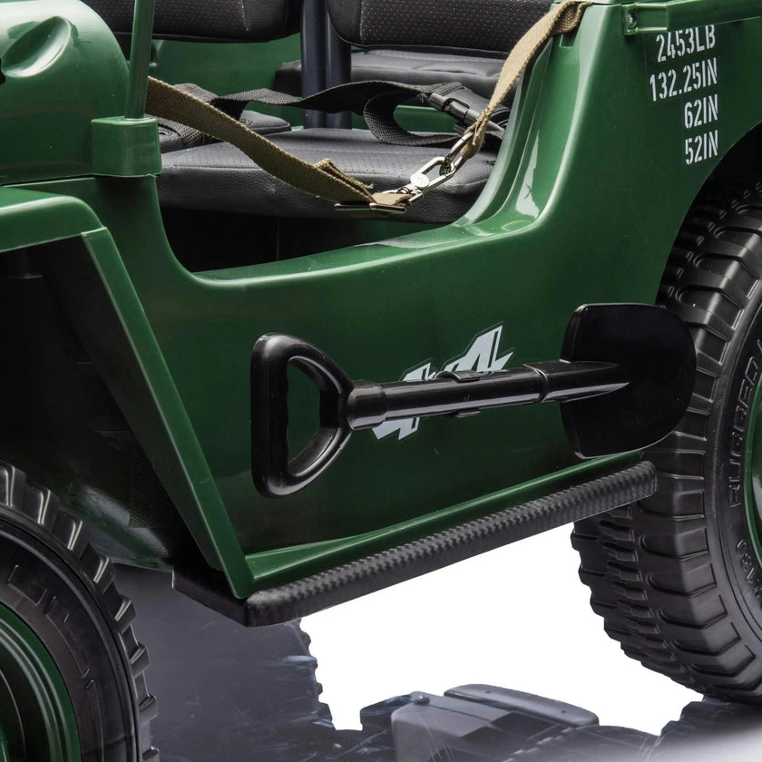 Military Willys 24V 3-Seater 4x4 Kids Ride-On Truck
