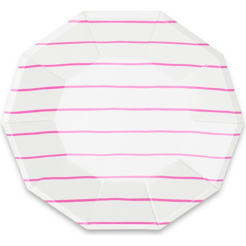 Cerise Frenchie Striped Large Plates