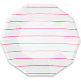 Cerise Frenchie Striped Large Plates