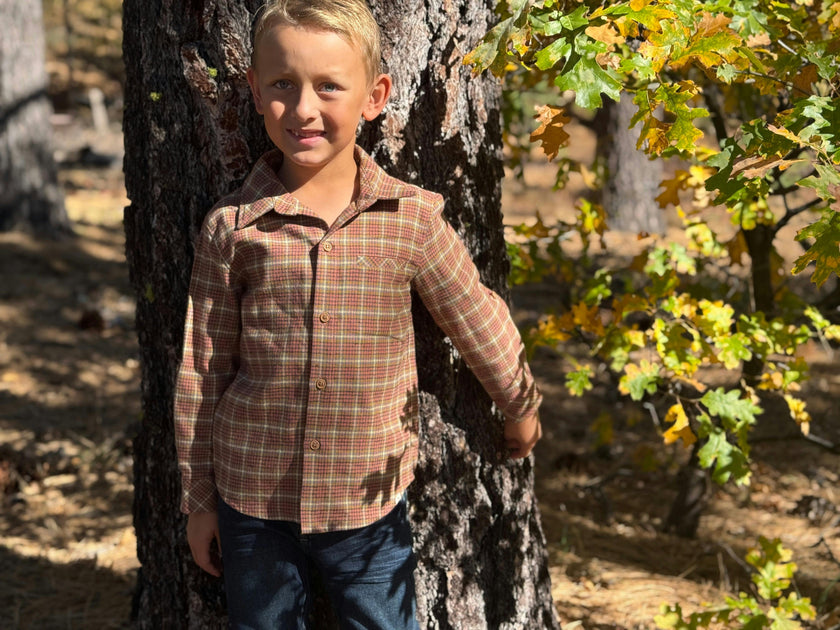 ATWOOD woven shirt orange/gold washed plaid