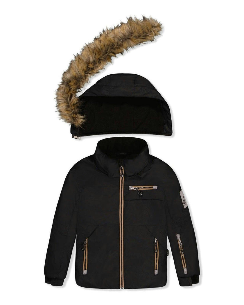 Two Piece Play Snowsuit Black And Beige
