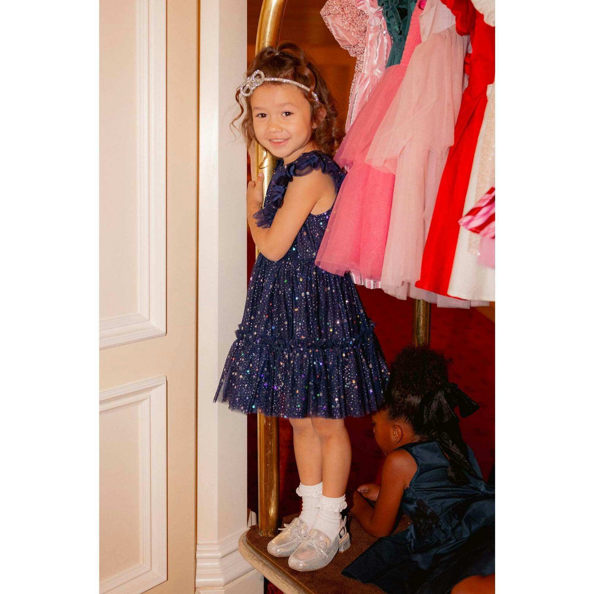 Mini Brynlee Dress in Sparkling Stars Navy