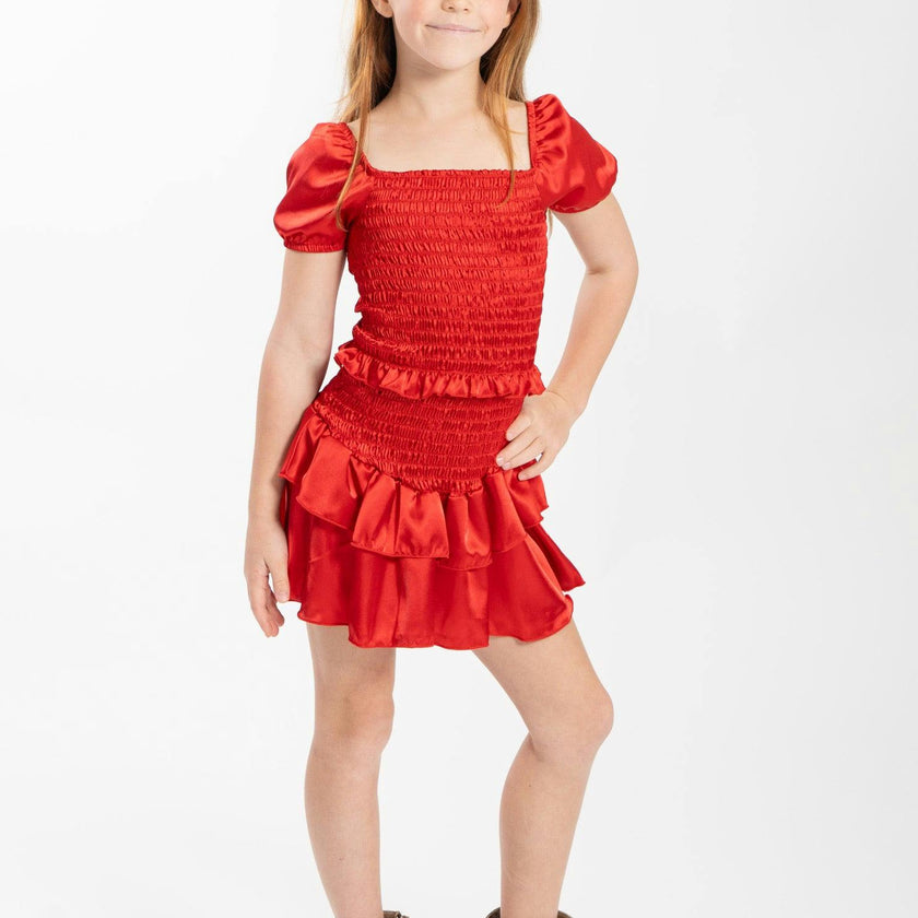 Kids Amber Smocked Ruffle Dress