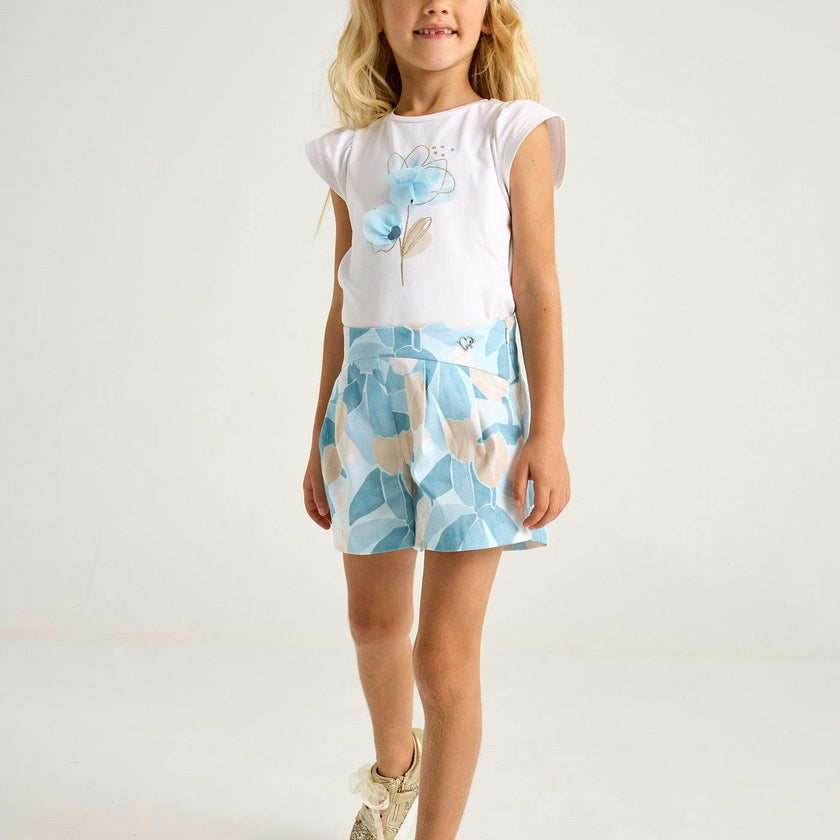 Blue Sky Floral Skort