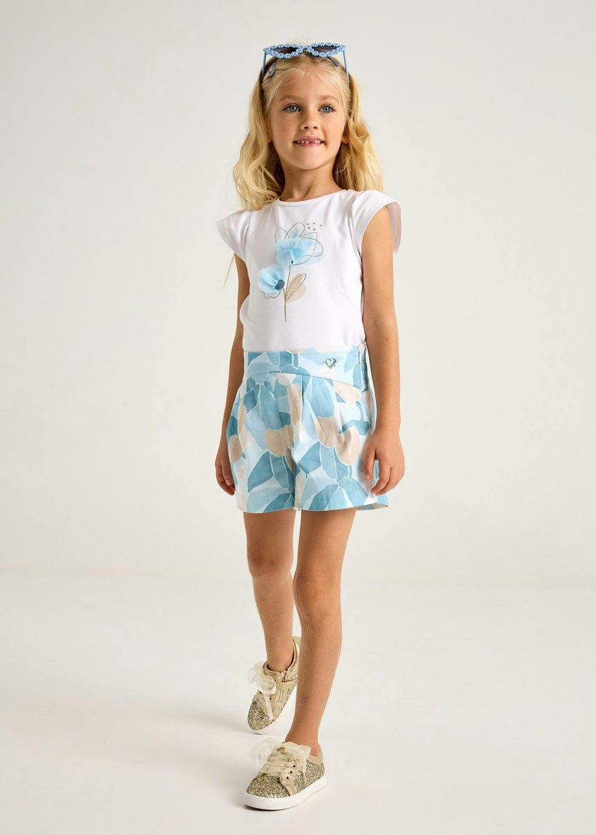 Blue Sky Floral Skort
