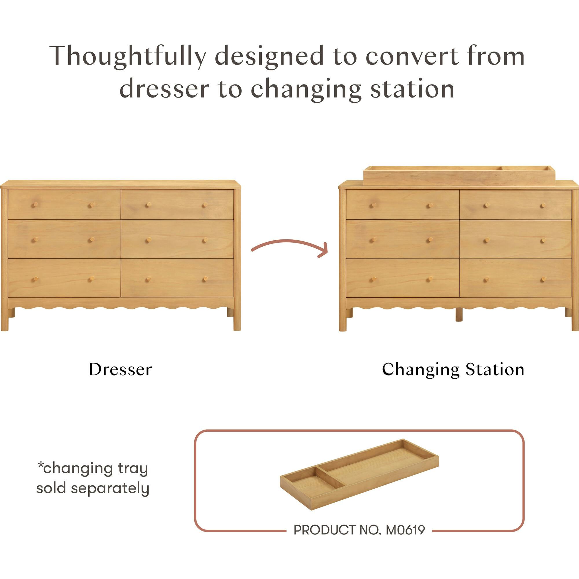 Swell 6-Drawer Assembled Dresser in Honey
