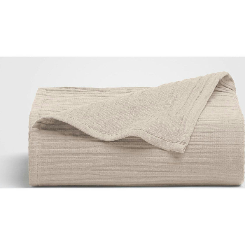 Calm Crinkled Comfort Flat Sheet, Beige