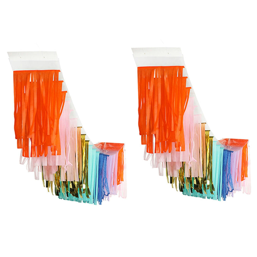 Multicolor Fringe Canopy Banners (set of 2)