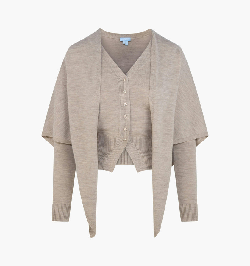 The Amal Cardigan -  Taupe