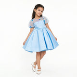 Celestial Butterfly Blue Sequin Tulle Birthday Dress for Girls
