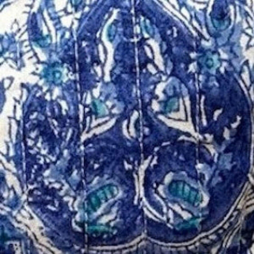 La Plage Ruffle Pouch Blue Paisley