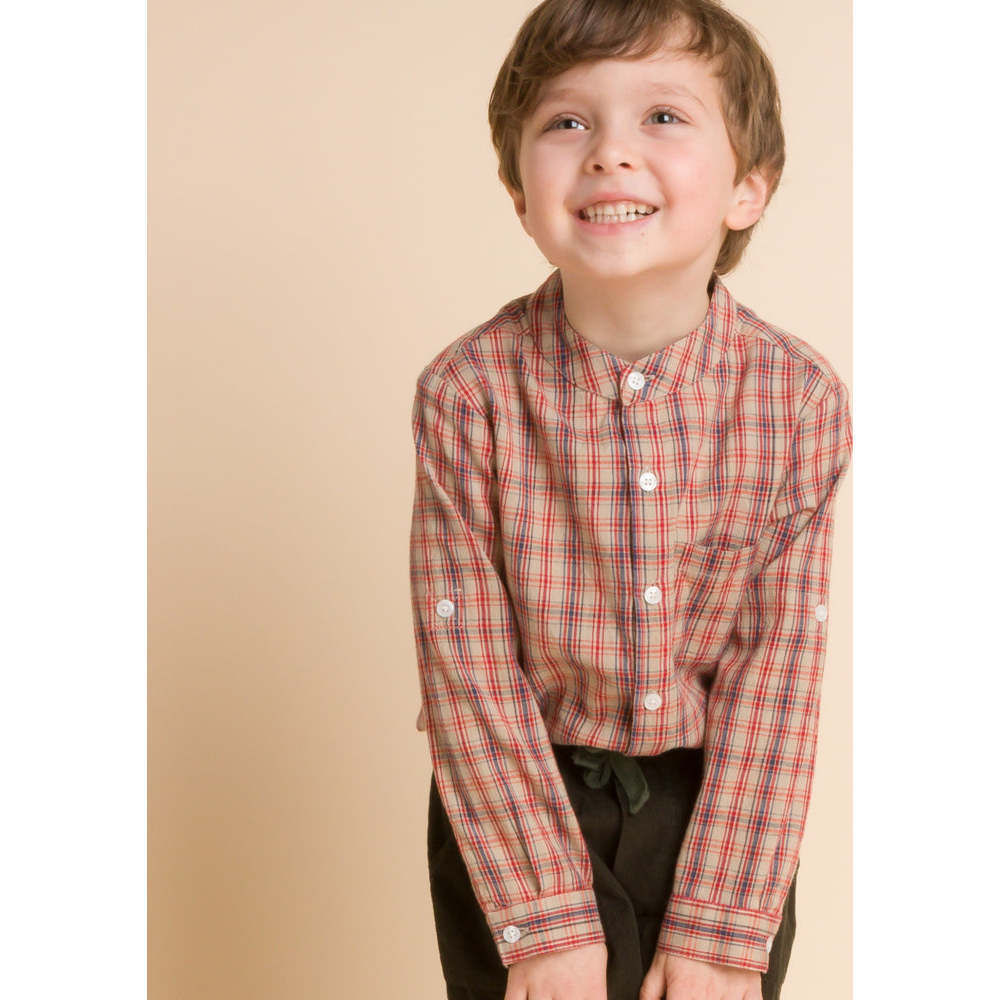 Boys Long Sleeve Check Shirt, Blue