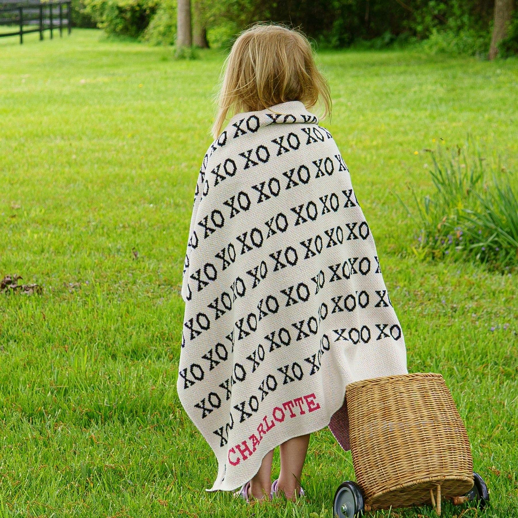 Custom Personalized Baby Sustainable Knit Throw Blanket - Typewriter