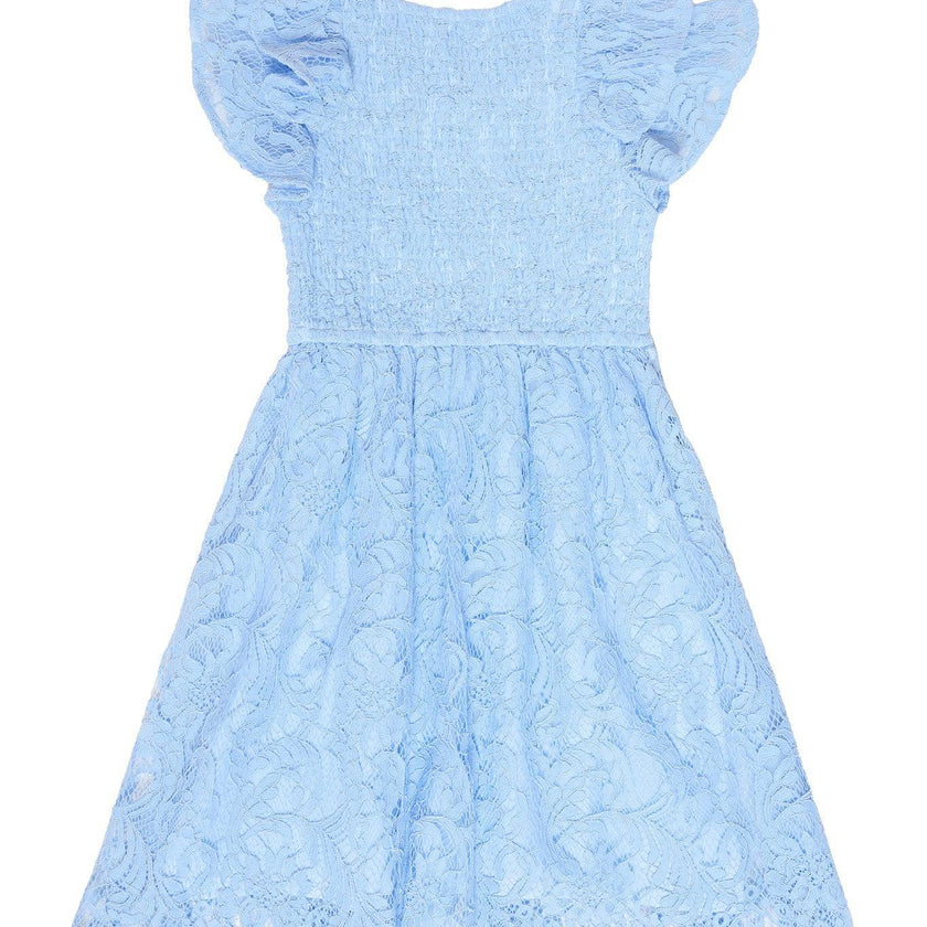Mini Hattie Dress in Cornflower Blue Lace