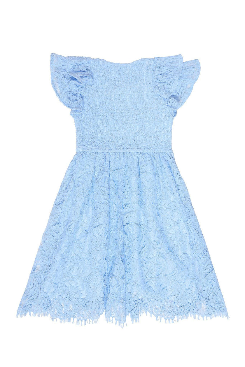 Mini Hattie Dress in Cornflower Blue Lace
