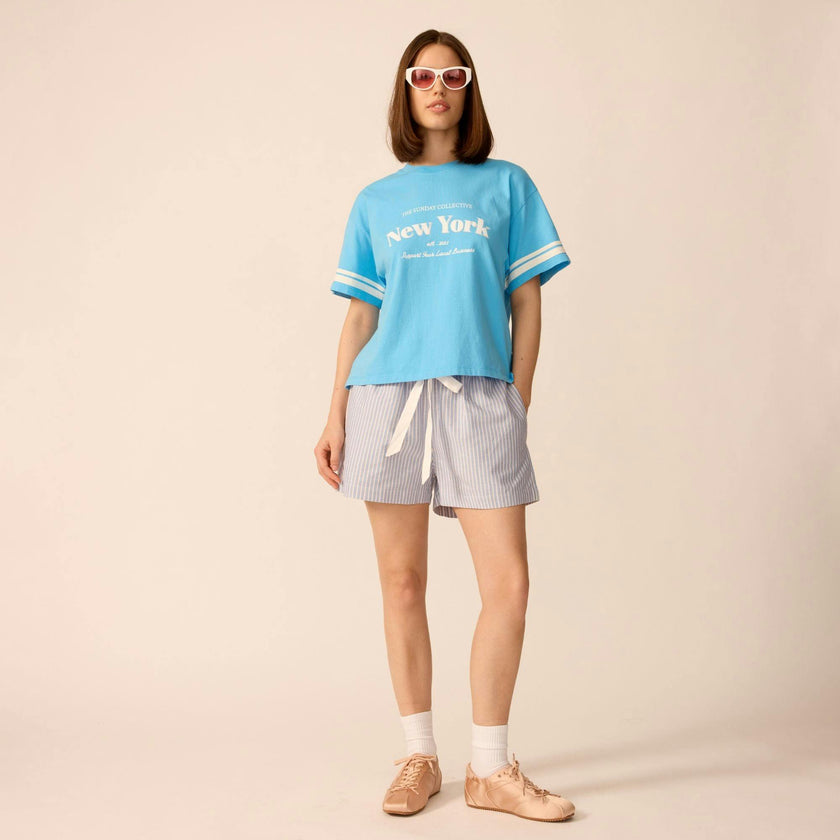 Adult Organic Friday Tee in Buzzer Blue