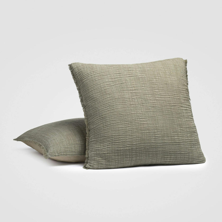 Sage Fringe Euro Sham Set