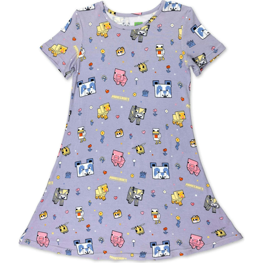 Minecraft Pixel Pals Girls' Short Sleeve Dress