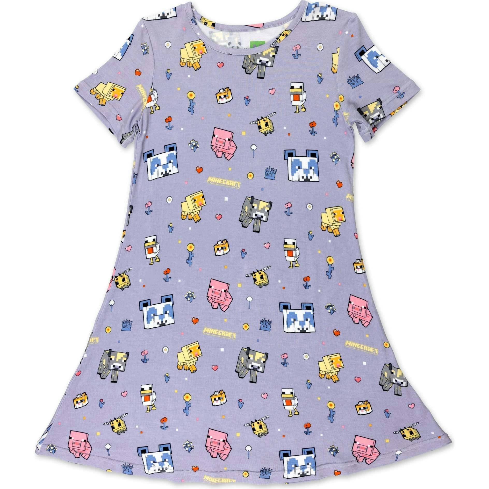 Minecraft Pixel Pals Girls' Short Sleeve Dress