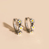 Daisy 3D Huggie Hoop Earrings