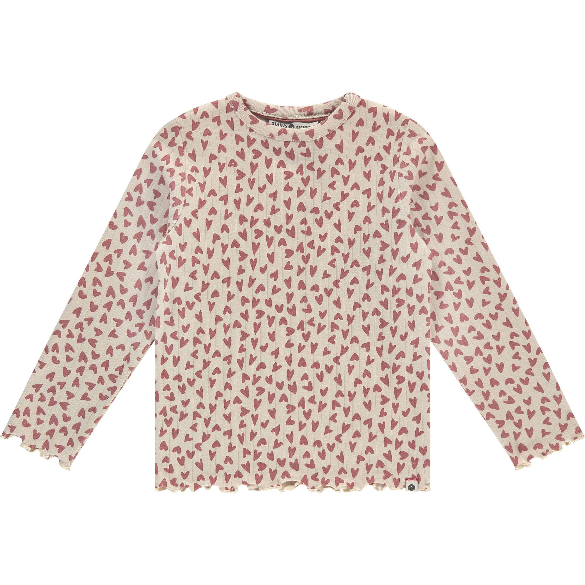 Allover Heart Ribbed Long Sleeve