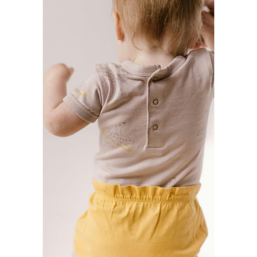 Short Sleeve Lap Shoulder Snap Onesie, Purple