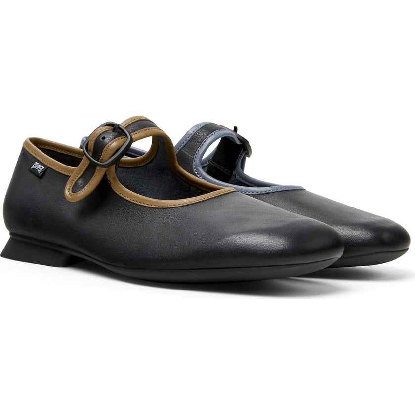 Women's Casi Myra Twins Contrast Piped Square Toes Ballerina Shoes