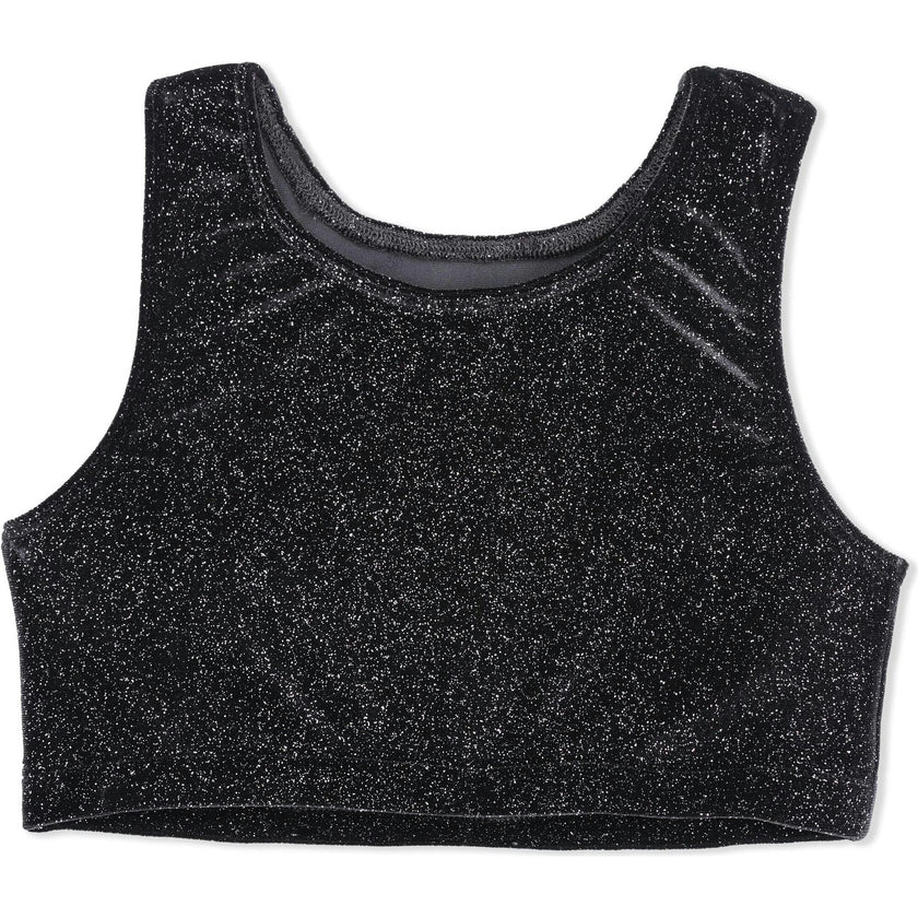 Twinkly Velvet Black Velvet Bra Crop, Black