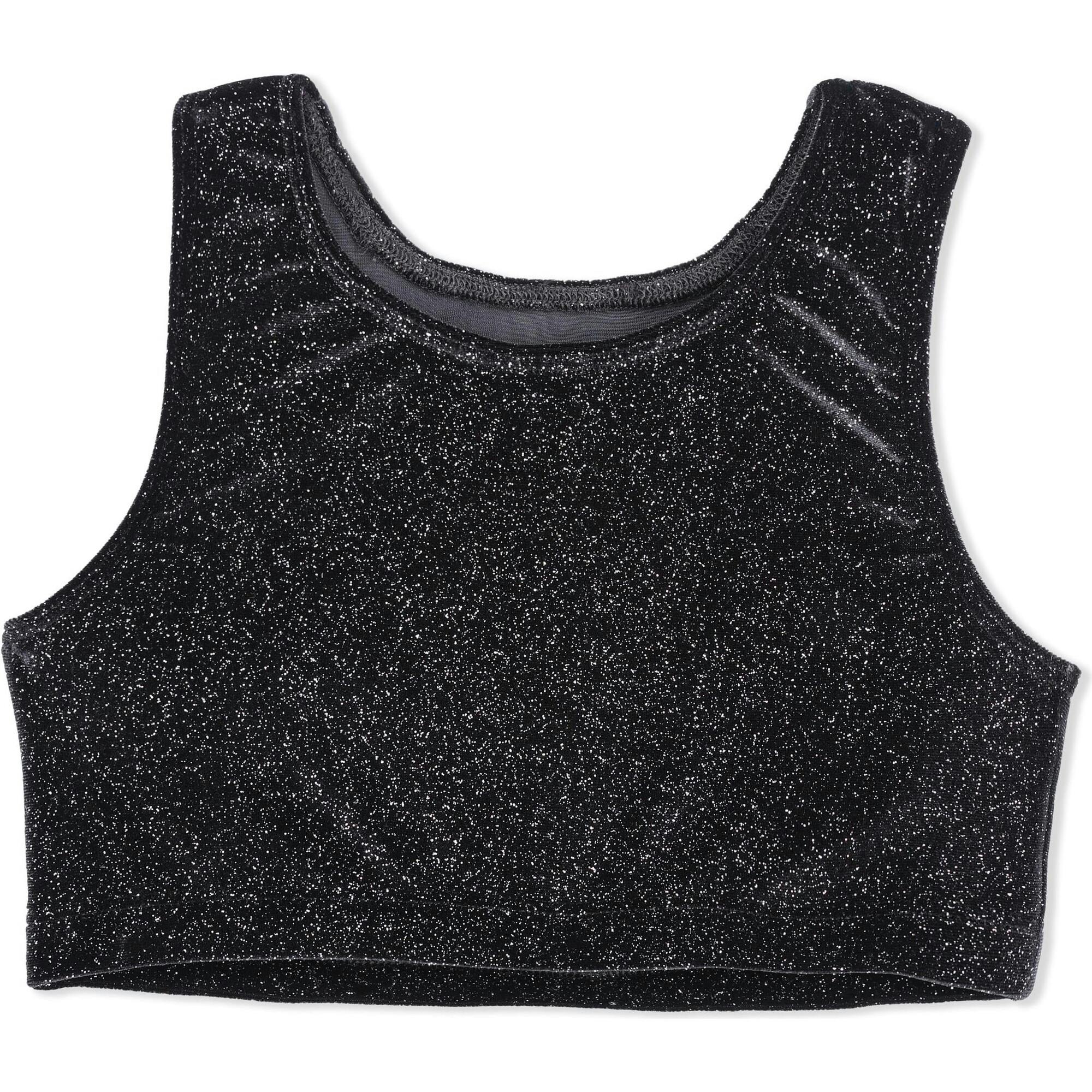 Twinkly Velvet Black Velvet Bra Crop, Black