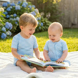 Harbor Gingham Short Sleeve & Shorts Bamboo Toddler Pajama Set