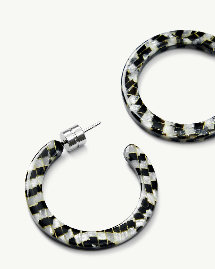 Mini Hoops in Perle Noir