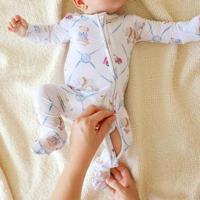 Oxford Footie Zippered One Piece