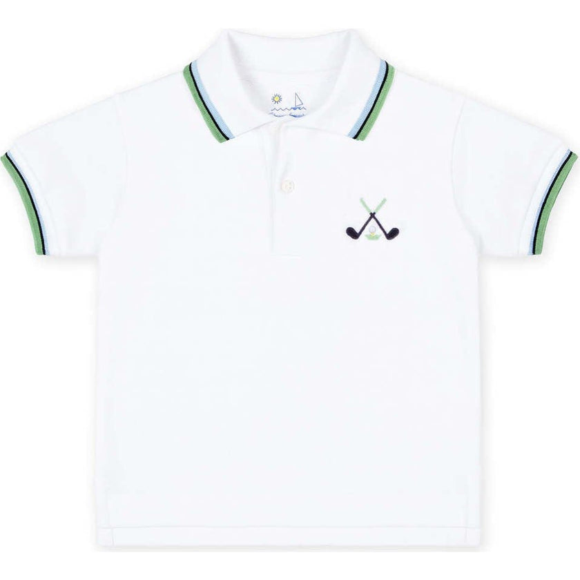 Knit Polo With Golf Clubs