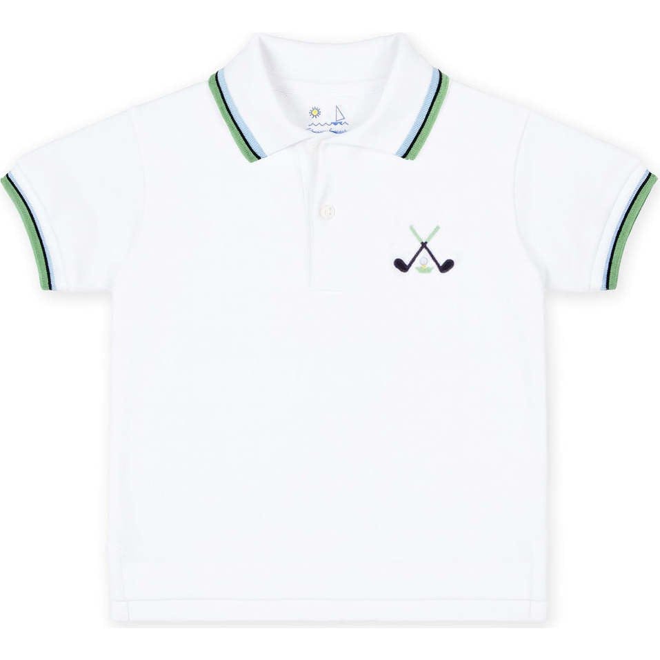 Knit Polo With Golf Clubs