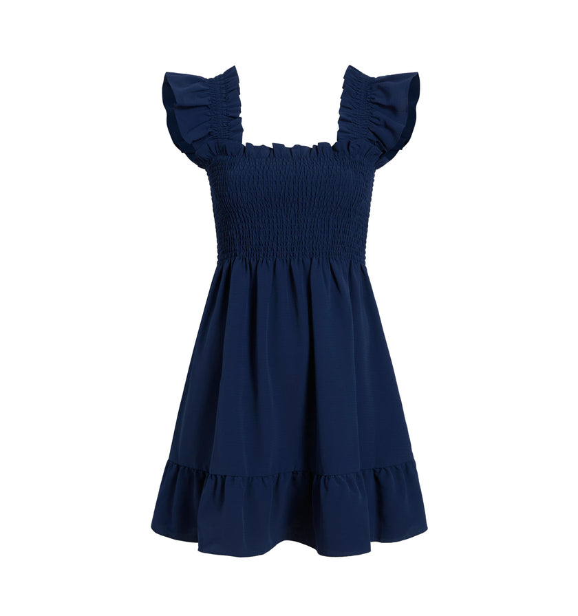 The Elizabeth Nap Dress - Navy Crepe